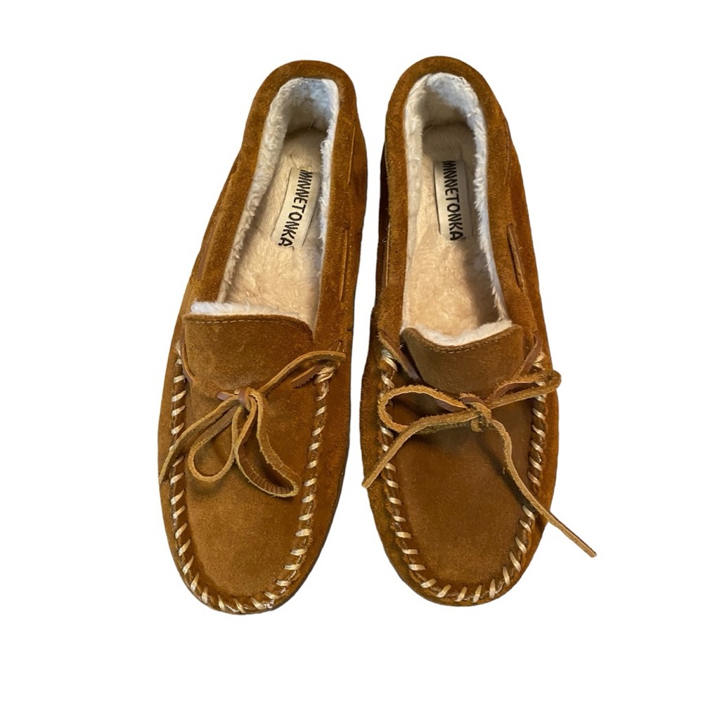 Minnetonka Moccasin Fur Lined Men Shoes Size 10.5